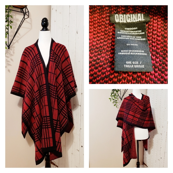 Nicole Miller Jackets & Blazers - GORGEOUS PLAID COTTON BLEND CAPE WARM